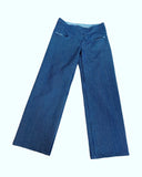 PO61 Striped Indigo Denim Wide Leg Pant