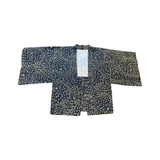 Vintage Japanese silk haori navy +gold Chrysanthemum