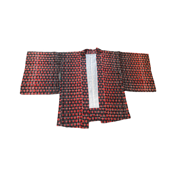 Vintage Japanese Haori Black with red