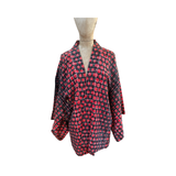 Vintage Japanese Haori Black with red