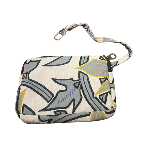 Wristlet Pouch black + white floral