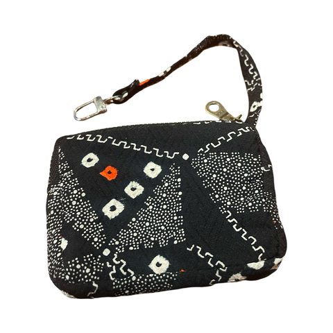 Wristlet Pouch black + white floral