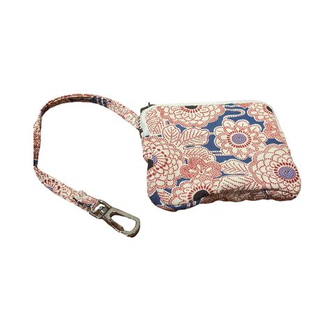 Wristlet Pouch rust/pink floral